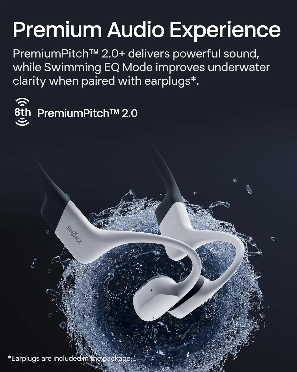 SHOKZ OpenSwim Pro Open-Ear MP3 Headphones, Red, IP68 Waterproof, 32GB MP3