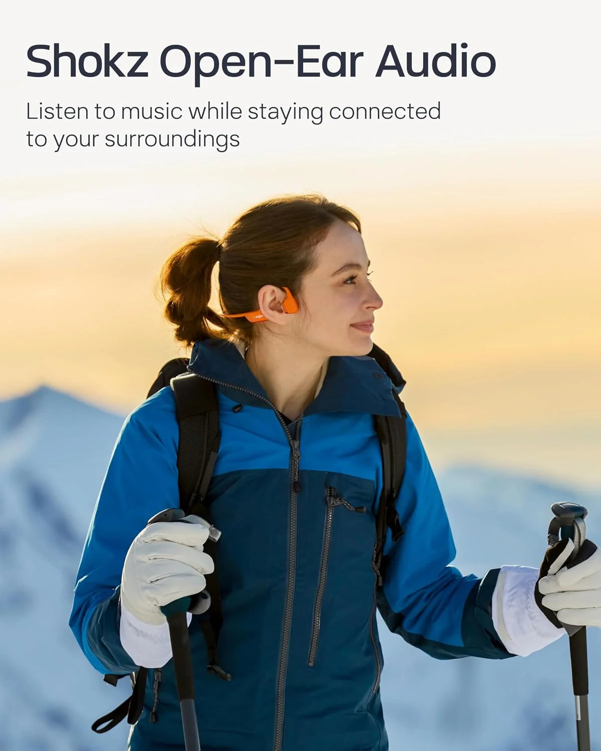 SHOKZ OpenRun Pro 2 Bone Conduction Bluetooth Sport Headphones, Silver