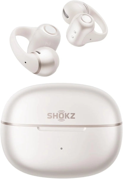 SHOKZ OpenDots 2 Open-Ear Clip-On Earbuds, White, Dolby Audio, 3 Mics