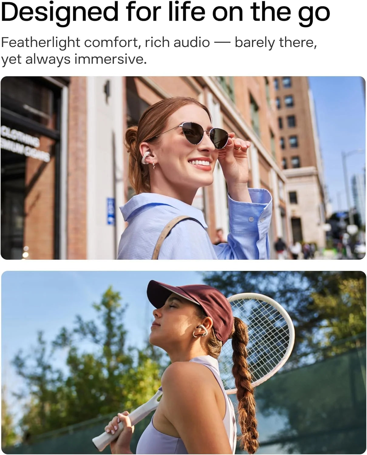 SHOKZ OpenDots ONE-Open-Ear Headphones, Clip-On Earbuds-Wireless Bluetooth Earbuds with Microphone-Secure, Lightweight, Comfort-Premium Dolby Audio-Water Resistant-Fast Charging (Renewed)