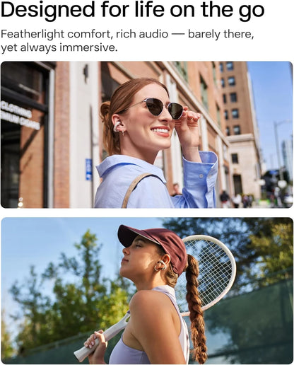 SHOKZ OpenDots ONE-Open-Ear Headphones, Clip-On Earbuds-Wireless Bluetooth Earbuds with Microphone-Secure, Lightweight, Comfort-Premium Dolby Audio-Water Resistant-Fast Charging (Renewed)