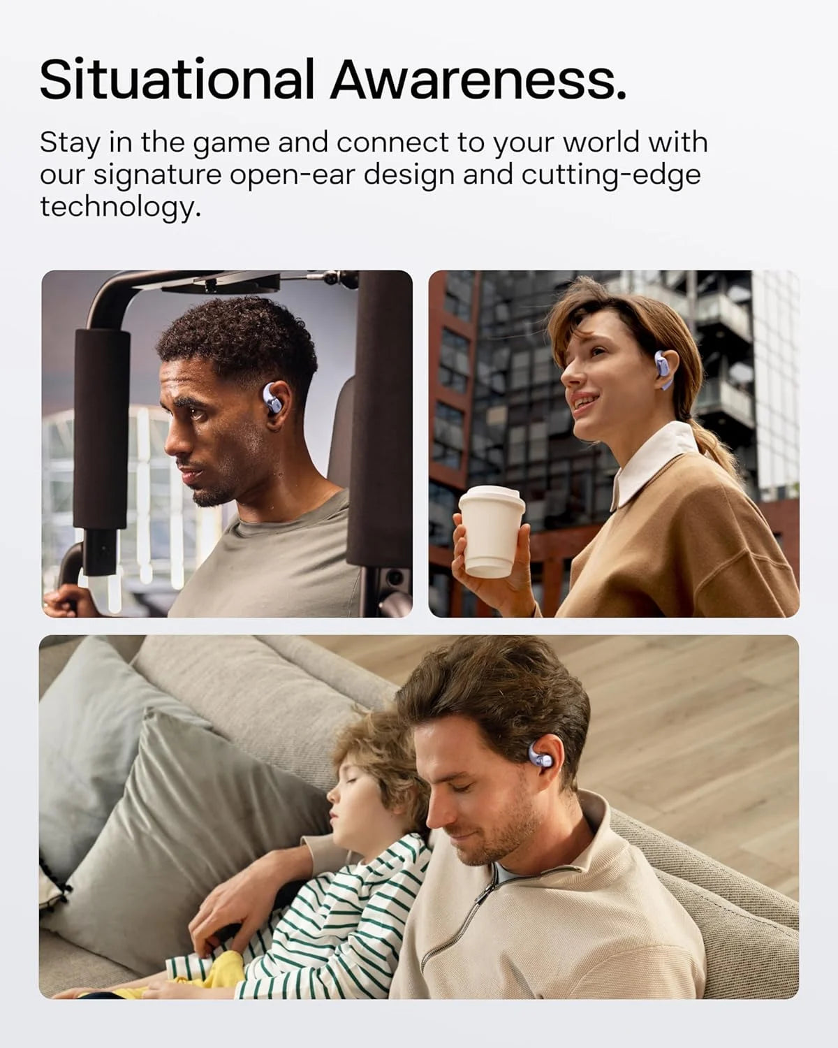 SHOKZ New OpenFit 2+ Open-Ear Headphones,Dolby Audio Enabled,Comfortable Earbuds with Soft Ear Hooks,48H Playtime,IP55 Water-Resistant,USB-C Fast Charging,Wireless Charging (Renewed)