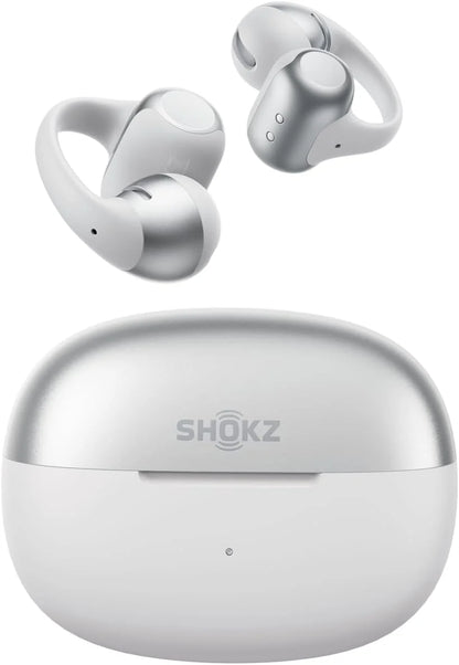 SHOKZ OpenDots 2 Open-Ear Clip-On Earbuds, White, Dolby Audio, 3 Mics