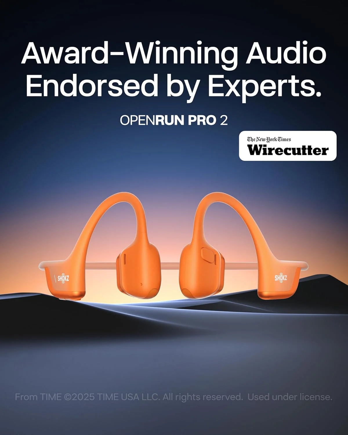 SHOKZ OpenRun Pro 2 Bone Conduction Bluetooth Sport Headphones, Silver