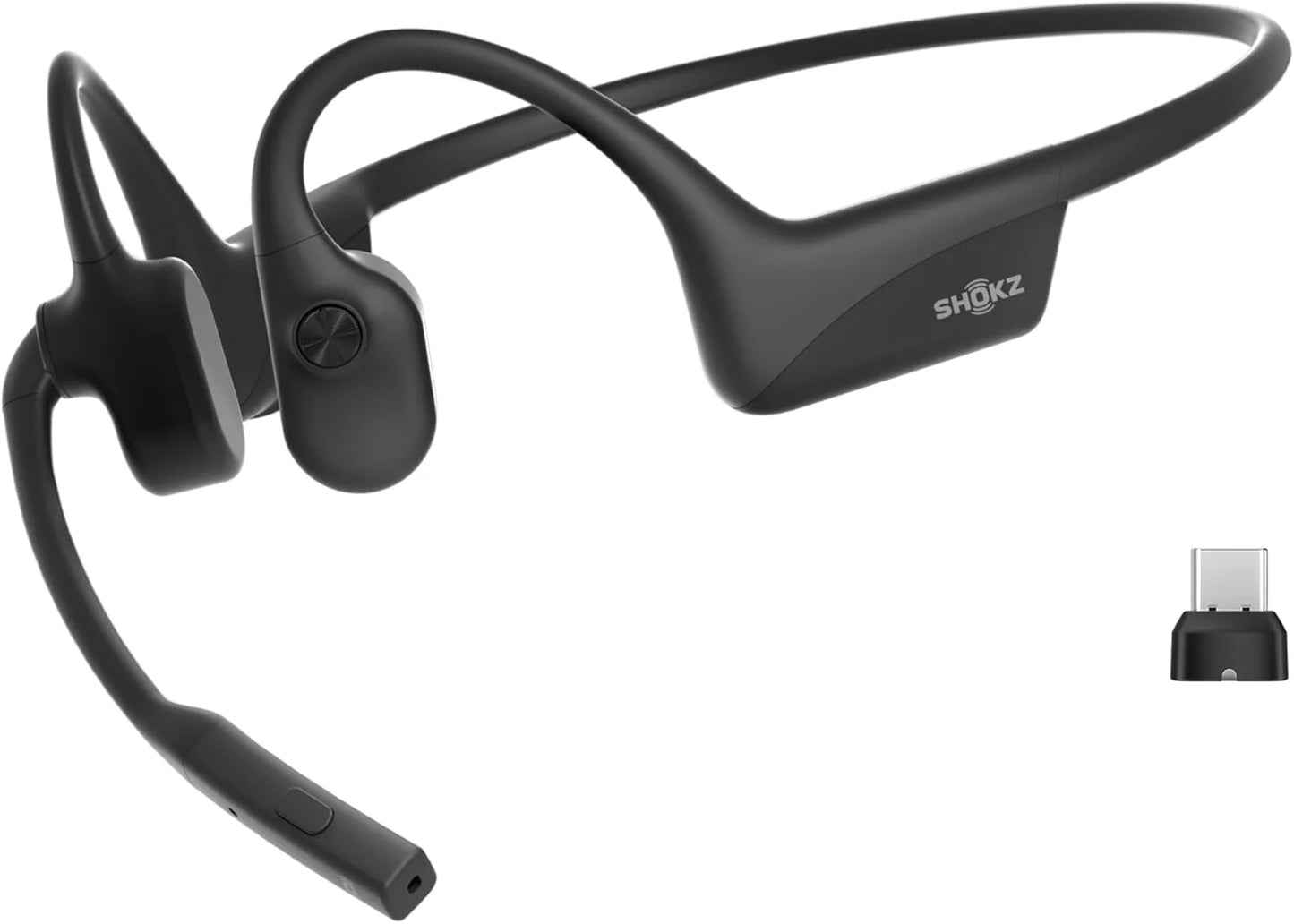 SHOKZ OpenComm2 UC Open-Ear Headset, USB-A Dongle, Noise-Canceling Mic
