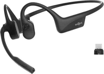 SHOKZ OpenComm2 UC Open-Ear Headset, USB-A Dongle, Noise-Canceling Mic