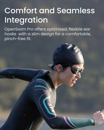 SHOKZ OpenSwim Pro Open-Ear MP3 Headphones, Red, IP68 Waterproof, 32GB MP3