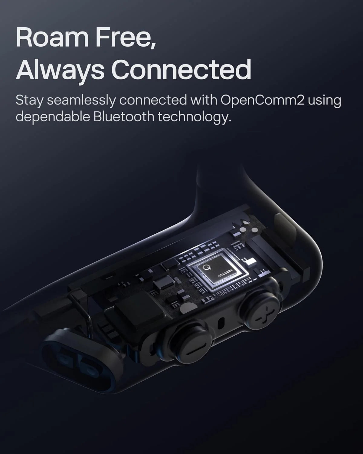 SHOKZ OpenComm2 UC Open-Ear Headset, USB-A Dongle, Noise-Canceling Mic