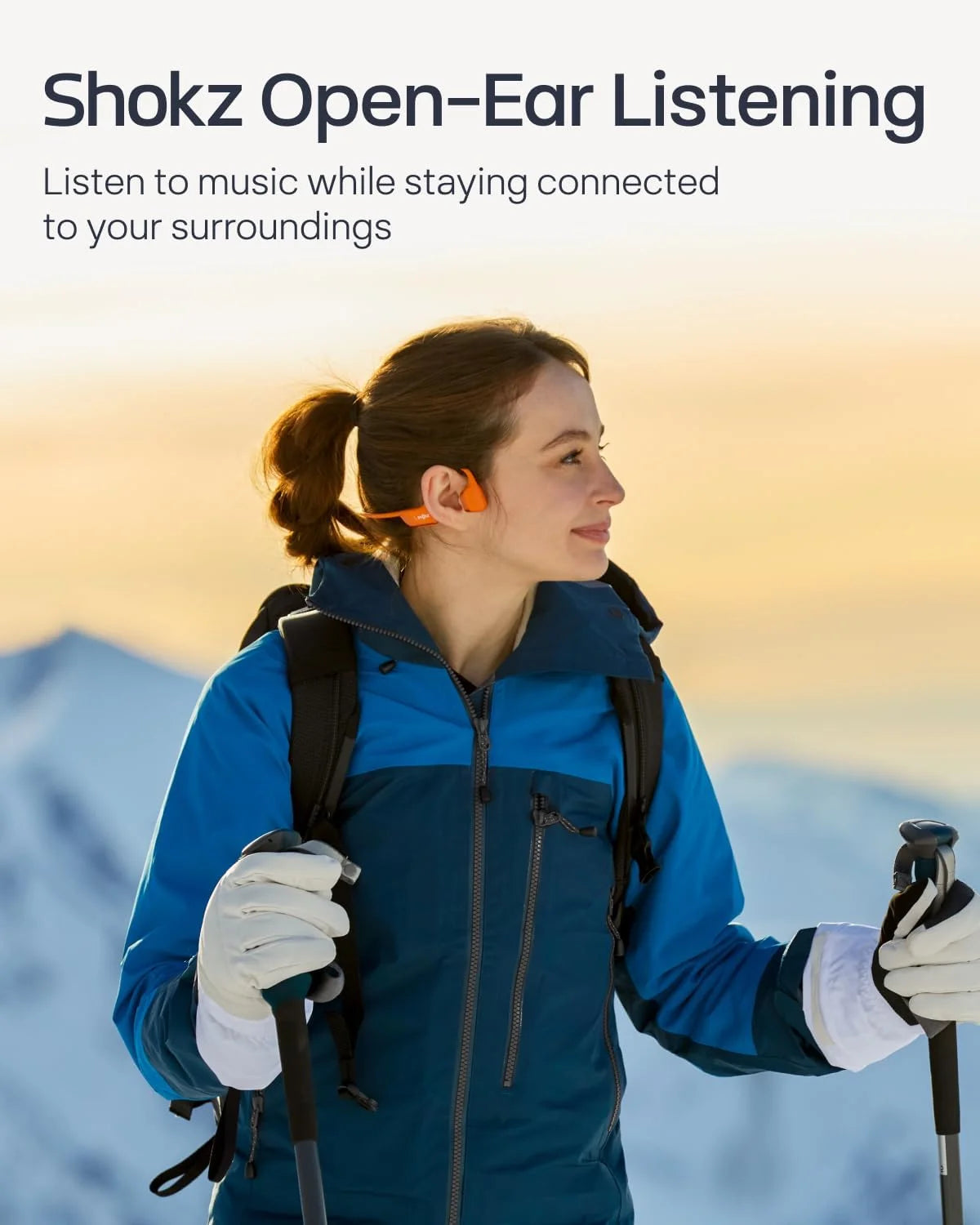 SHOKZ OpenRun Pro 2 Bone Conduction Bluetooth Sport Headphones, Silver