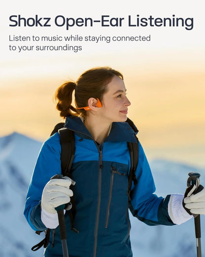 SHOKZ OpenRun Pro 2 Bone Conduction Bluetooth Sport Headphones, Silver