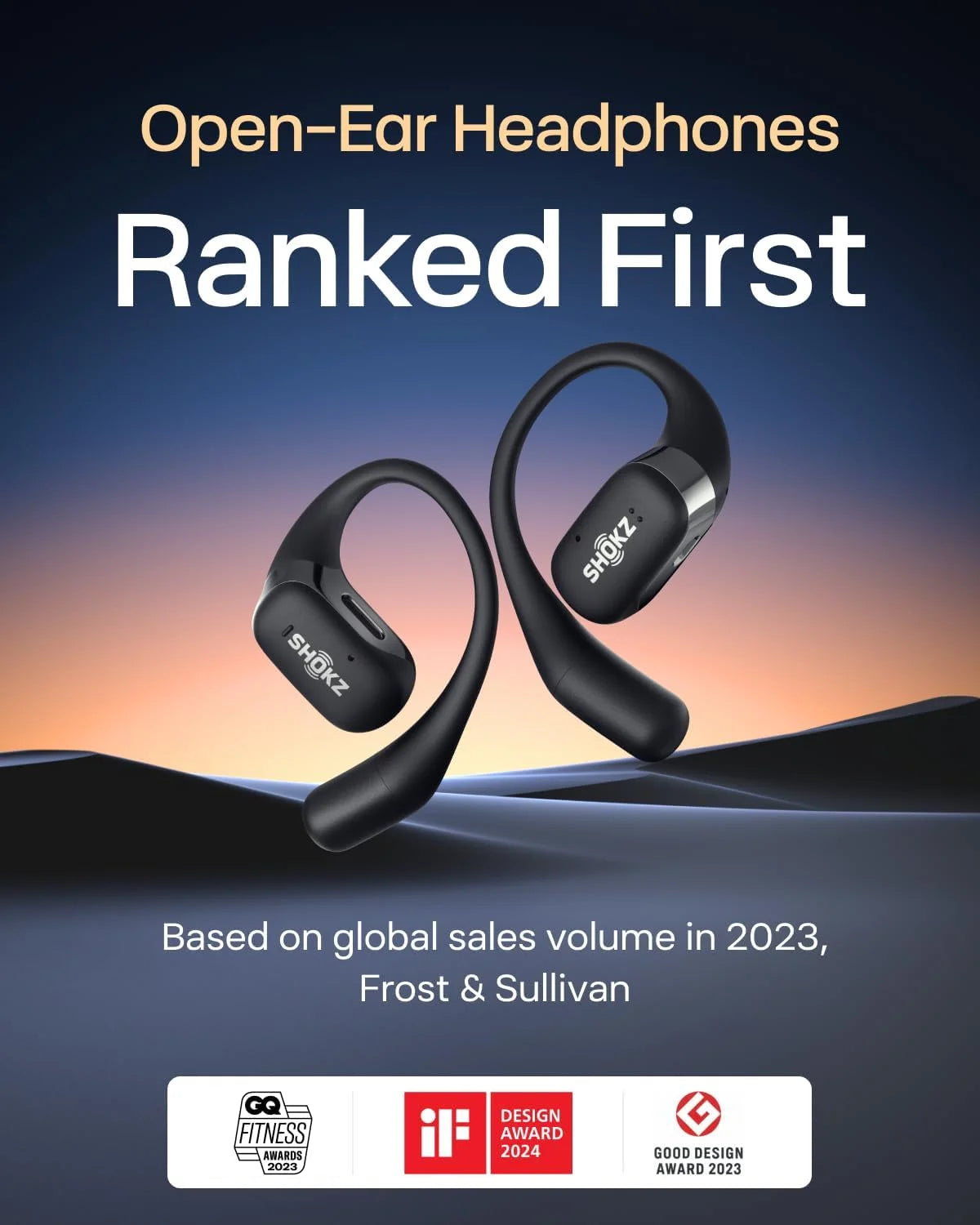 SHOKZ OpenFit Open-Ear Earbuds, Black, Mic, 28H Playtime, Sweat Resistant