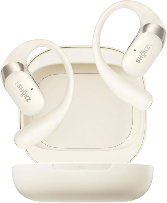 SHOKZ OpenFit 2 Open-Ear Earhook Bluetooth Earbuds, White,48H Playtime