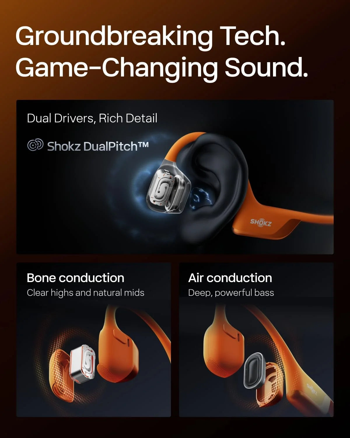 SHOKZ OpenRun Pro 2 Bone Conduction Bluetooth Sport Headphones, Silver