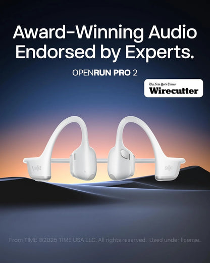 SHOKZ OpenRun Pro 2 Bone Conduction Bluetooth Sport Headphones, Silver