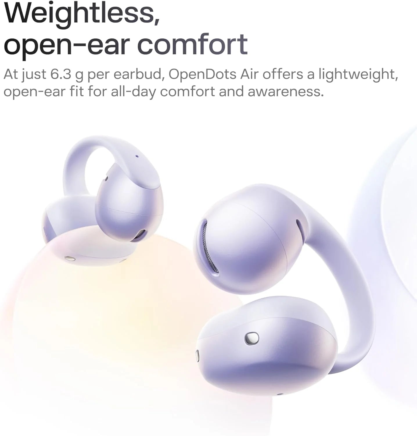 SHOKZ OpenDots Air Open-Ear Clip-On Bluetooth Earbuds, Black, Touch Control