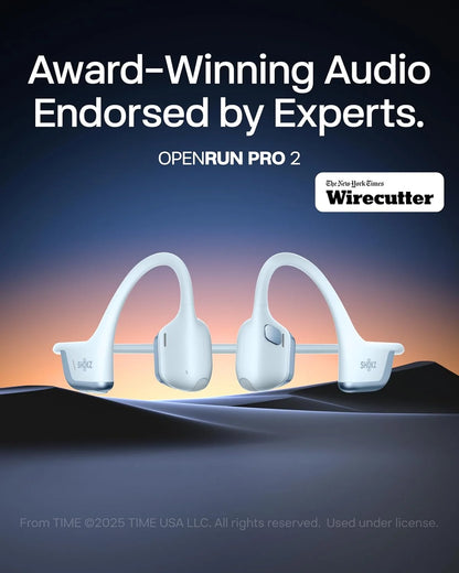 SHOKZ OpenRun Pro 2 Bone Conduction Bluetooth Sport Headphones, Silver