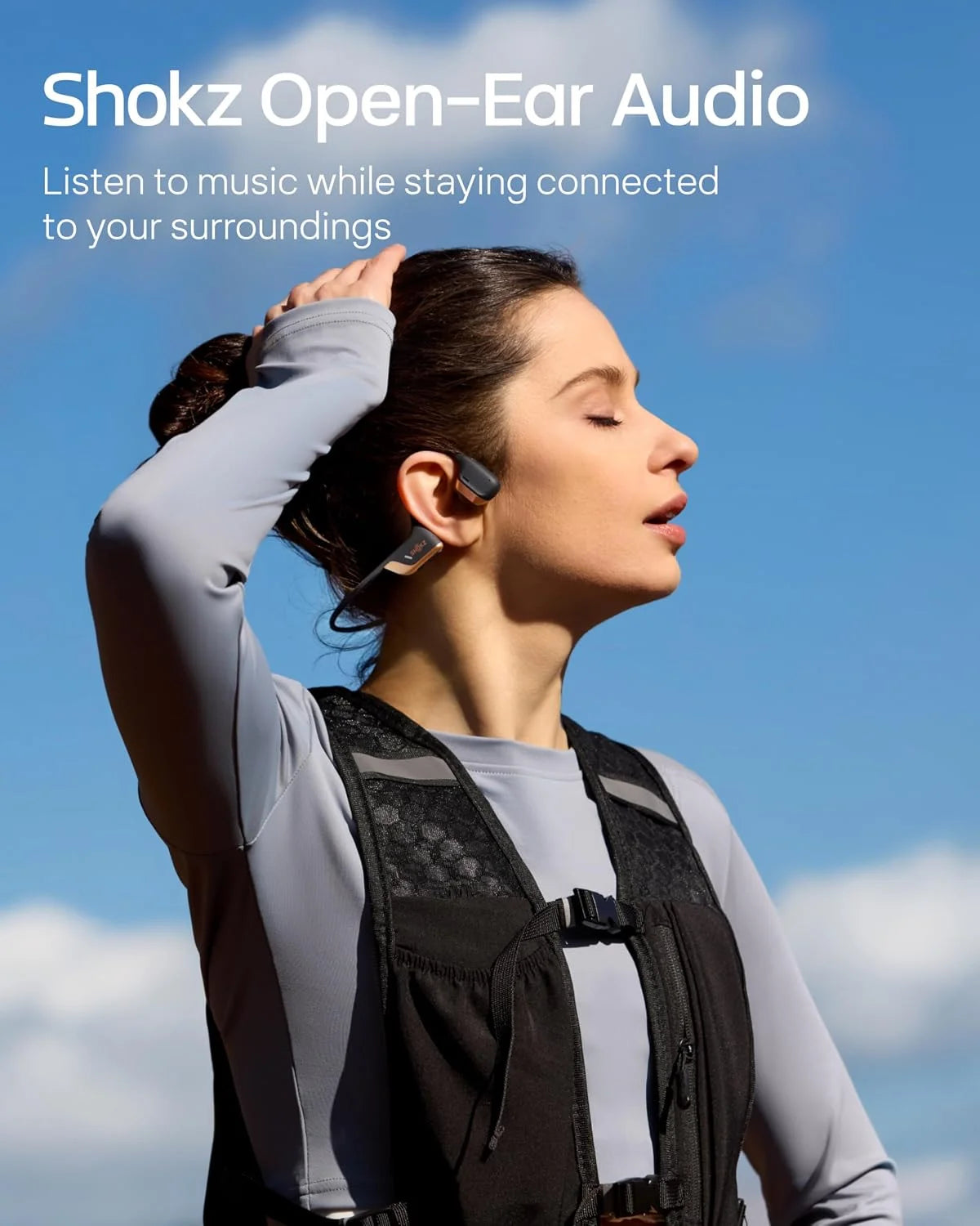 SHOKZ OpenRun Pro 2 Bone Conduction Bluetooth Sport Headphones, Silver