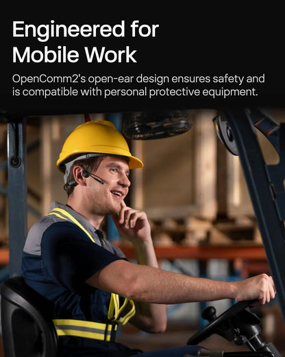 SHOKZ OpenComm2 UC Open-Ear Headset, USB-A Dongle, Noise-Canceling Mic