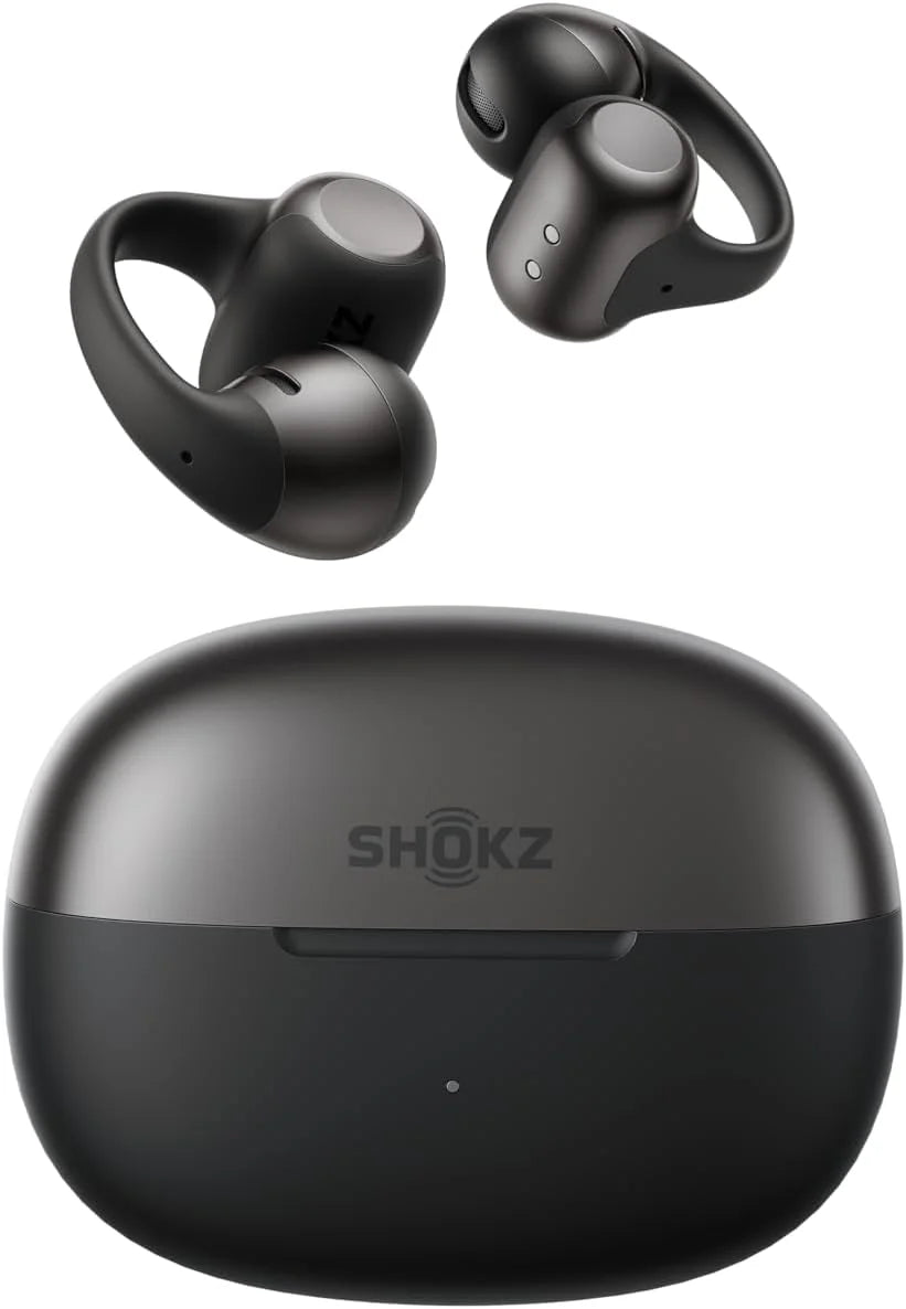 SHOKZ OpenDots 2 Open-Ear Clip-On Earbuds, White, Dolby Audio, 3 Mics