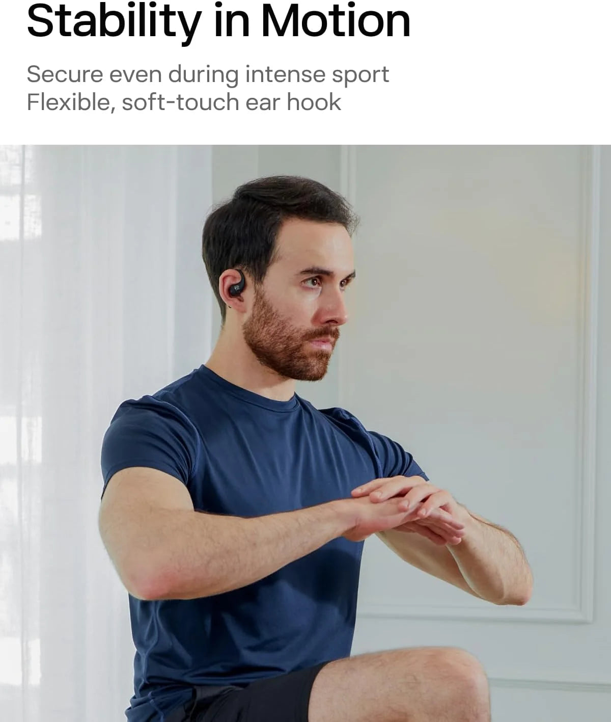 SHOKZ OpenFit Open-Ear Earbuds, Black, Mic, 28H Playtime, Sweat Resistant