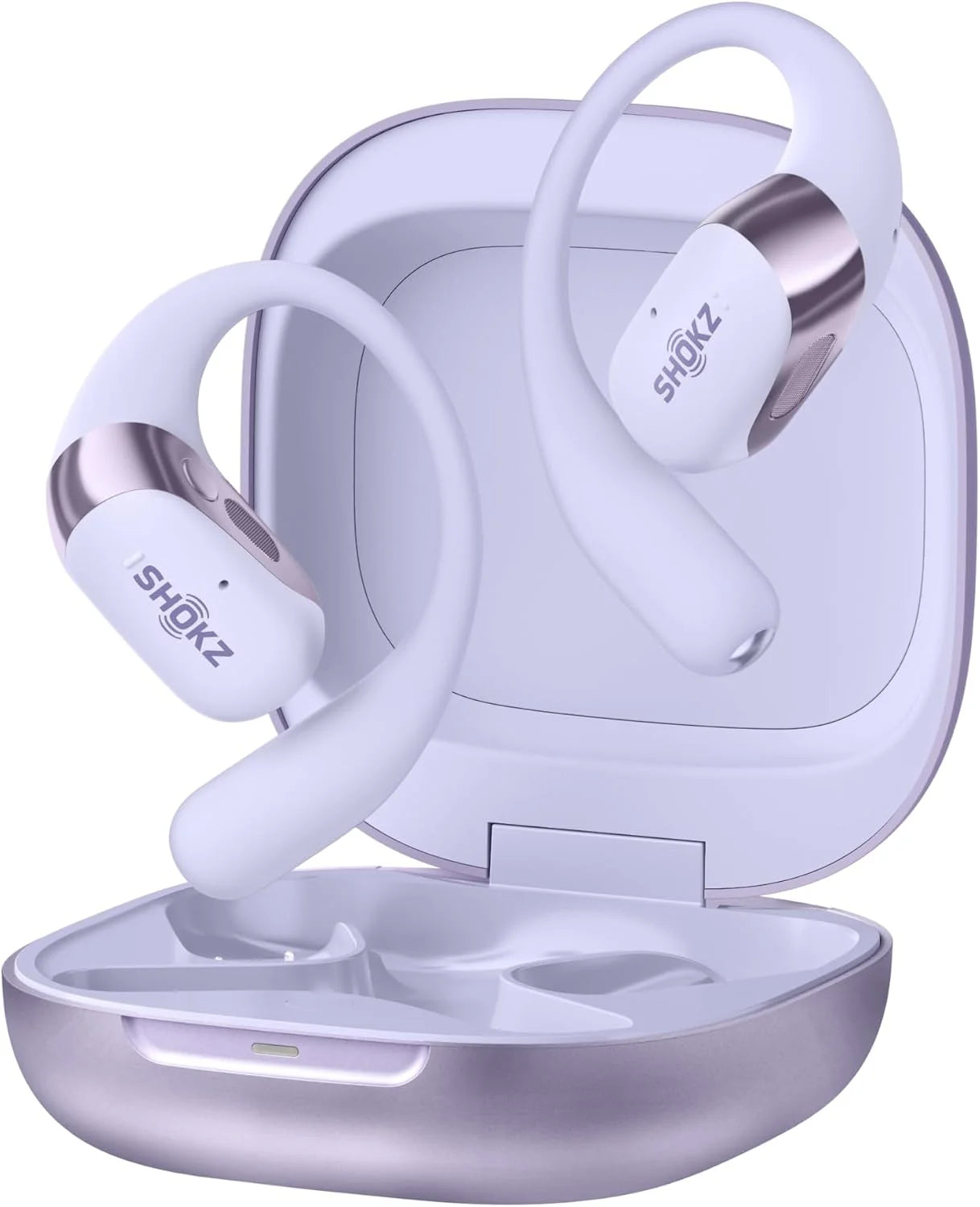 SHOKZ OpenFit 2 Open-Ear Earhook Bluetooth Earbuds, White,48H Playtime