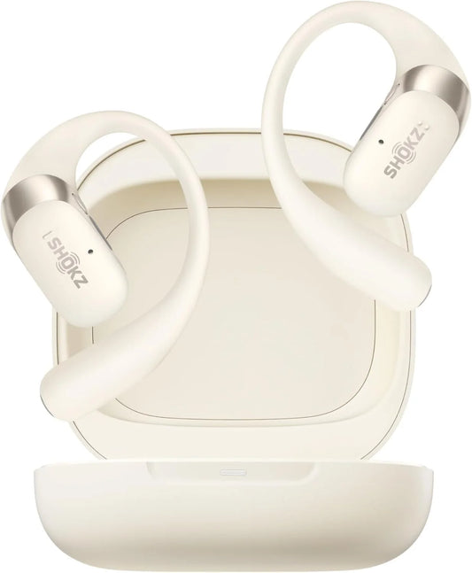 SHOKZ OpenFit 2 Open-Ear Headphones, True Wireless Bluetooth Earphones with Microphone, Beige(Renewed)